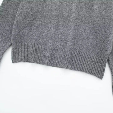 Gray Loose Knit Pullover Sweater