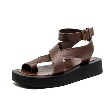 Genuine Leather Clip-Toe Muffin Sandals