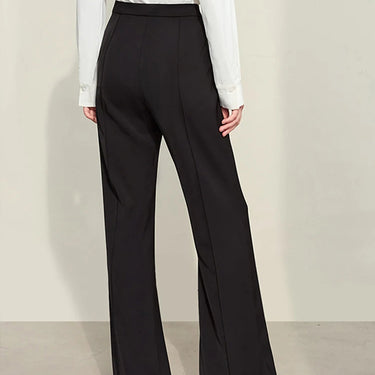 Casual Slim Fit Pleated Micro Flare Trousers