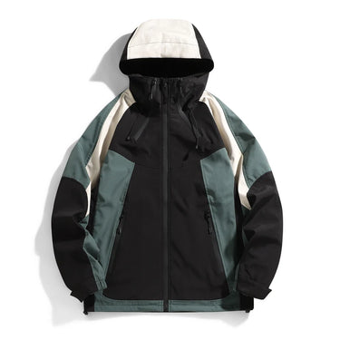 Hooded Windproof Bomber Jacket - Loose-Fit Windbreaker Coat