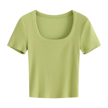 Thin U-Neck Slim Fit Knitted T-Shirts