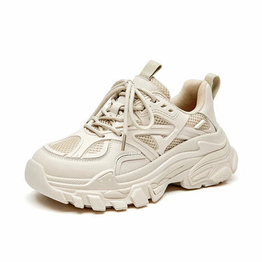 Chunky Sneakers with Mesh Patchwork and Thick Sole