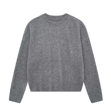 Gray Loose Knit Pullover Sweater