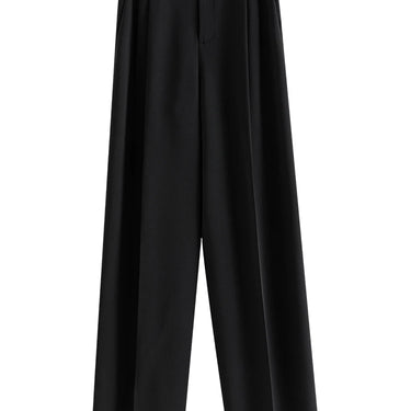 High-Waisted Straight Leg Black Mop Pants - Versatile, Slimming, and Casual