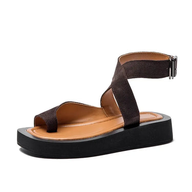 Suede Leather Clip-Toe Sandals