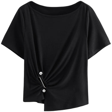 One-Shoulder T-Shirt with Twisted Waist