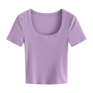 Thin U-Neck Slim Fit Knitted T-Shirts