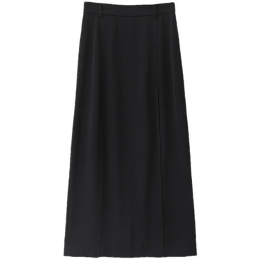 Black Pleated High-Waist Slim Fit Skirt