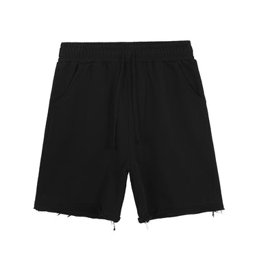 Retro Cotton Shorts with Loose Edge