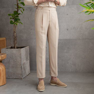 High-waisted Drape Casual Pants