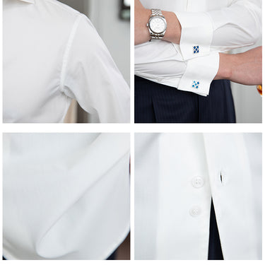 Windsor Collar White Long Sleeve Shirt Commuting