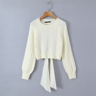 Backless Bow Knitted Sweater