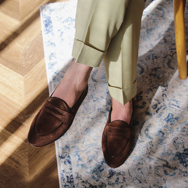 Suede Square Toe Loafers