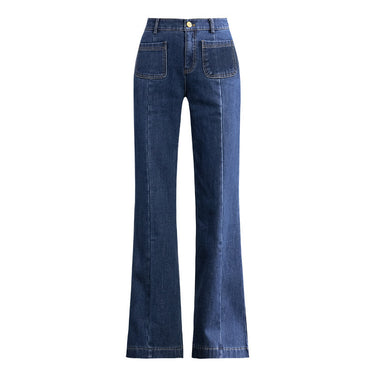 High-Waist Flared Wide-Leg Jeans