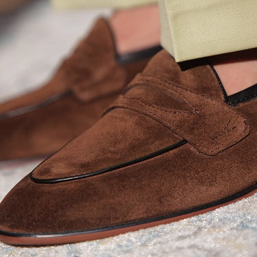 Suede Square Toe Loafers