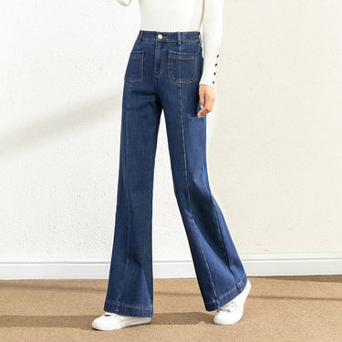 High-Waist Flared Wide-Leg Jeans